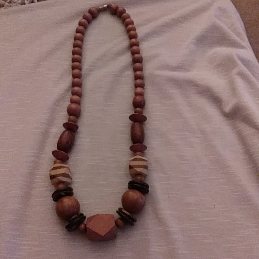 Wooden bead necklace